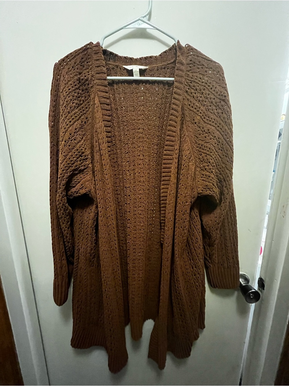 Terra & Sky Chocolate Brown Open-Front Knit Cardigan